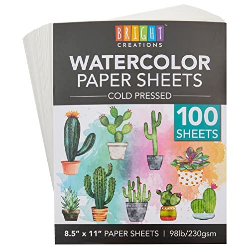 Bright Creations Printable Cold Pressed Watercolor Paper Bulk Pad